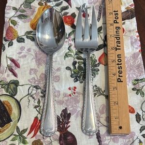 Classic Reed and Barton Wakefield stainless steel Serving Spoon and Fork Set